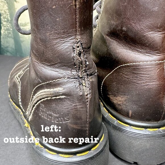 Dr Martens ENGLAND Ankle Boots Vintage Lace Up Brown Leather US 8 UK 6 eye 90s - Picture 10 of 12